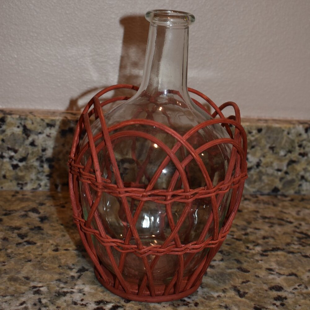 Creative Co-op Red Woven Sleeved Bottle